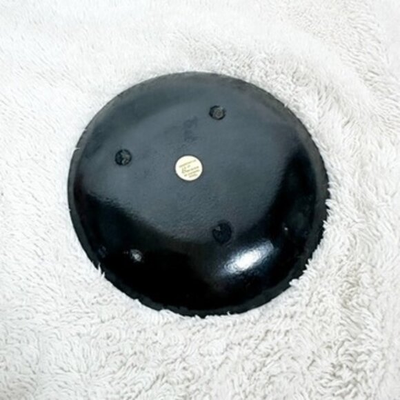 Handcrafted Enamel on Copper Owl Plate 7" Bovano Cheshire Conn USA Vintage MCM - Picture 7 of 11